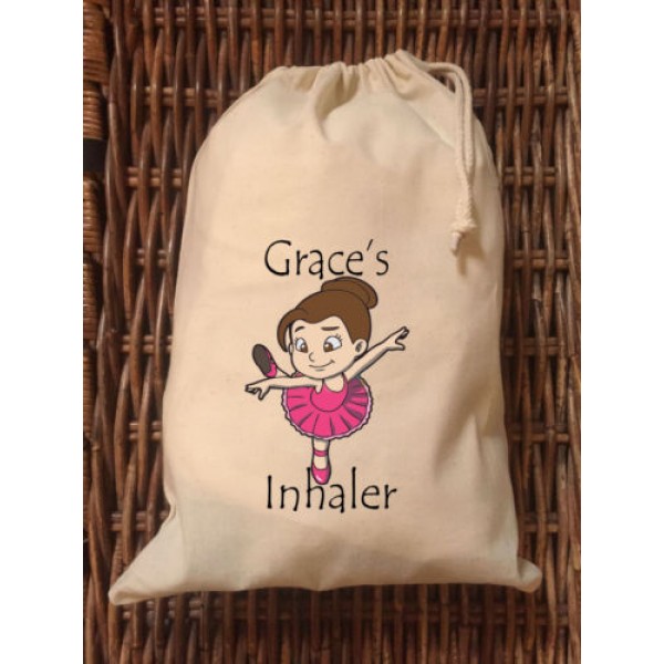 Personalised Inhaler Bag - Grace Ballerina Design
